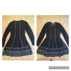 Black long sleeve sweater dress